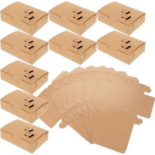 25pcs Disposable Kraft Paper Fast Food Packing Box Frech Fried Chicken Chips Fruit Snack Takeaway Box Containers