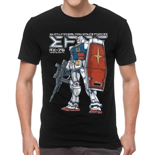 Vintage Gundam RX 78 T Shirt Men Short Sleeve Cotton T-shirt Japan Anime Mech Robot Manga Mecha Tees Top Graphic Tshirts Gift