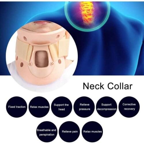 Adults Neck Collar Breathable Neck Stress Relive Cervical Traction Device with Open Throat Design Orthopedic Brace Neck Support
