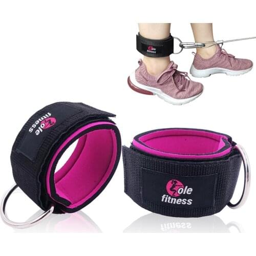 1 Pair D-Ring Ankle Straps Attachment for Cable Machines and Resistance Training Ankle Cuffs for Legs Abs and Glute Exercises