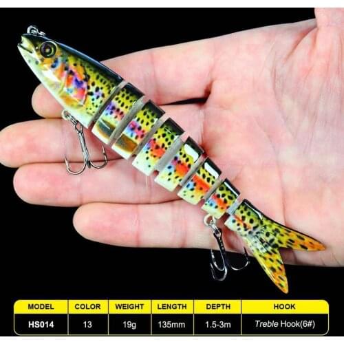 1pc 13cm 19g Multi Jointed Swimbait Sinking Wobblers Fishing Lures Hard Artificial Bait Pike/Bass Fishing Lure Crankbait