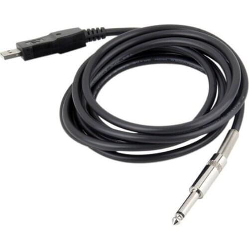 1pc 3M Guitar Bass 1/4'' USB TO 6.3mm Jack Link Connection Instrument Cable