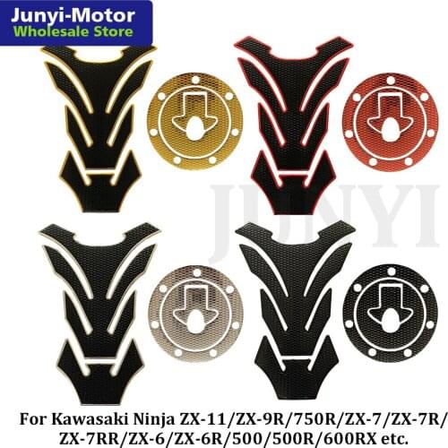 3D Fuel Tank Pad Gas Cap Cover Sticker Grip For 500 600RX 750R ZX7R ZX6R ZX7 ZX9R ZX11 Motorcycle Protector Decal