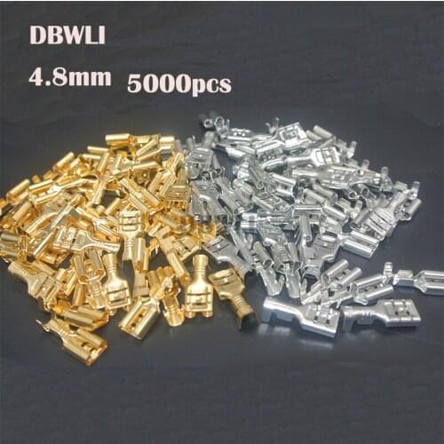 5000PCS 4.8mm 4.8 Crimp Terminal Female Spade Connector Crimping terminals Cold press terminal