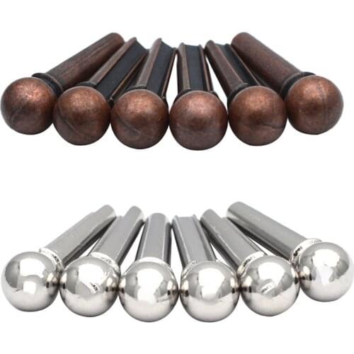 6 Pieces Acoustic Guitar Bridge End Pin End Pegs Stringed Instruments Acoustic Folk Guitar Parts