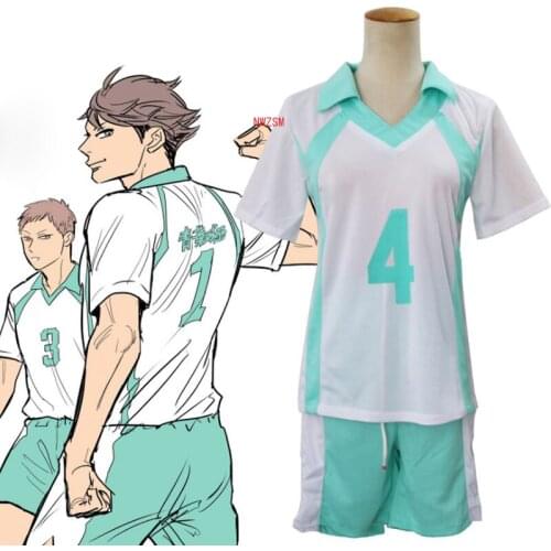 Anime Haikyuu!! Aoba Johsai VBC High School Cosplay Oikawa Tooru Volley ball Club Jersey Cosplay Costume Uniform Sportwear