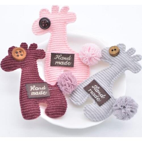 10Pcs Padded Giraffe with Ball Appliques for Handmade Clothes Hat Leggings Sewing Patches DIY Headwear Decor Accessories L94