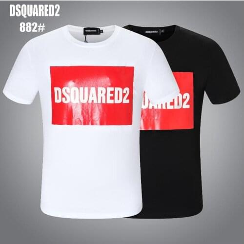 Authentic DSQUARED2 mens and womens print simple round short-sleeved street pure cotton authentic DSQ T-shirt 882