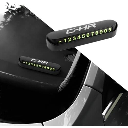 Car Temporary Stop Sign Parking Card Telephone Number Card Plate for Toyota CHR C-HR Accessories Car Styling