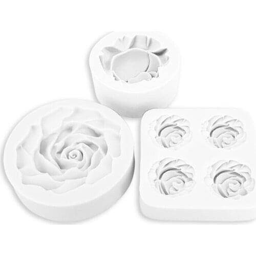 Bloom Rose Cake Silicone Mold Wedding Cupcake Topper Fondant Cake Decorating Tools Soap Resin Clay Candy Chocolate Gumpaste Mold
