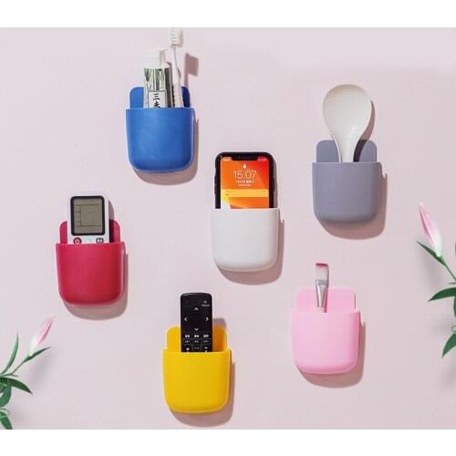 1 Piece Creative Wall-mounted Remote Control Storage Box Mobile Phone Charging Storage Box Wall Shelving Storage Box