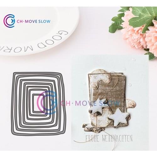 CH 2019 New Arrival Irregular Rectangle 3D Gift Stitched DIY Scrapbooking Stamps Craft Embossing Die Cut Making Stencil Template