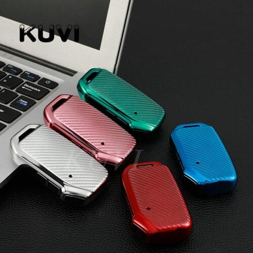 Carbon TPU Car Key Cover case Shell For KIA Sportage Ceed Sorento Cerato Forte 2018 2019 3 button Smart Key Case Accessories
