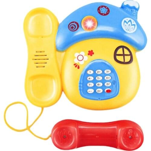 Baby Toys Sound Light Early Childhood 0-12 Months Cartoon Mushrooms Telephone Children Musical Electronic Toy Phone Random Color