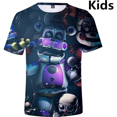 3 To 14 Years Kids T Shirt Anime Five Nights at FNAF 3D Printed Tshirt T-shirt Boys Girls Streetwear t shirts Tops child Clothes