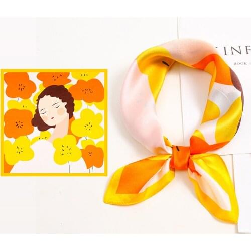 Women Pure Silk Scarves for Spring 53*53cm 100% Natural Silk Square Scarf Female Wraps Shawl Neckerchief Bandana Head Neck Scarf