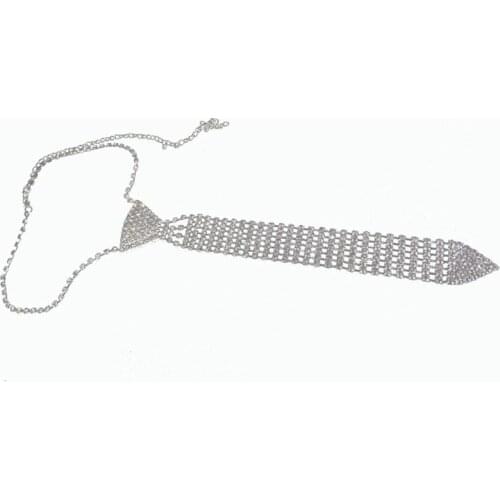 Fashion Luxury Diamond Tie Rhinestone Collar Tie In Wedding Banquet Feast Club Party Shinning