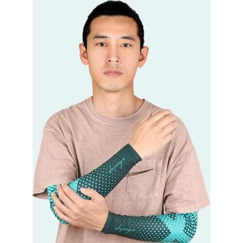 Ice Silk Cooling Arm Sleeves Men Cycling Running Arm Warmer UV Sun Protection Compression Sleeve Sport Golf Basketball Arm Cover