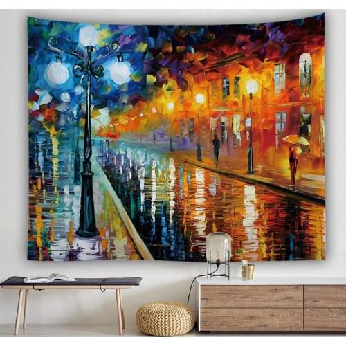 Painting Tapestry Van Gogh Abstract Art Pattern Sky Landscape Boho Home Decor Psychedelic Carpet Gobelin Tapestry Mural Blanket