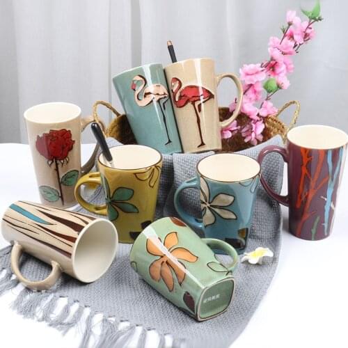Ceramic Mugs Large Capacity With Cover Spoon Coffee Cups Office Home Water Cup Personalized Couple Gift Waters Mug