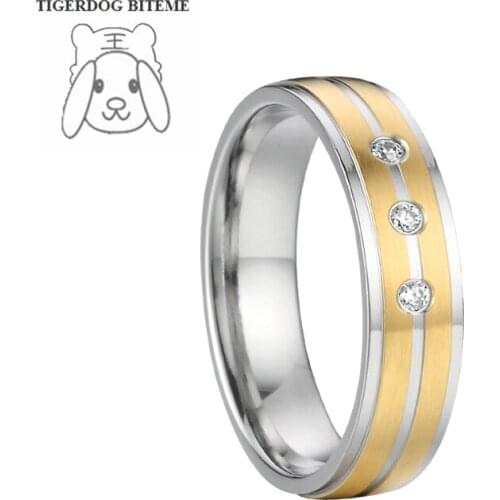 Classic 3 stone LOVE Alliances wedding gold filled finger rings design for women ladies jewelry promise couple marriage ring