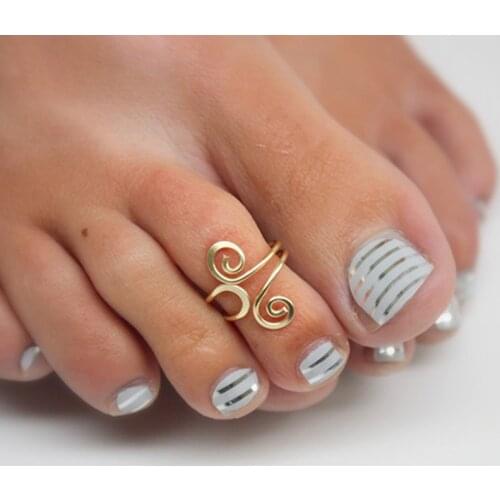 Toe Ring Handmade Jewelry Adjustable Anillos Mujer Gold Filled/925 Silver 15mm Hoop Rings For Women Boho Foot Jewelry