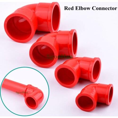 4~20pcs UPVC Pipe 90° Elbow Connector Irrigation System Water Supply Elbow Red Color Hard Tube Connectors Size 20~50mm