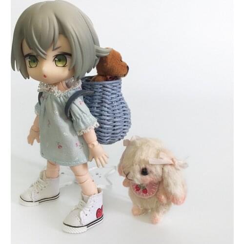 Ob11 baby basket miniature ornaments shooting props molly BJD gsc hand made soft pottery baby bamboo basket doll accessories