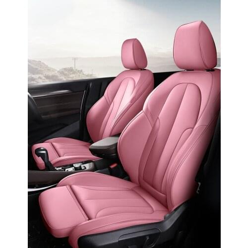 Custom car Seat Covers leather for auto BMW 5Series 520i 525i 528i 530i 535i f10 f11 f07 e60 e60 auto Accessories styling pink