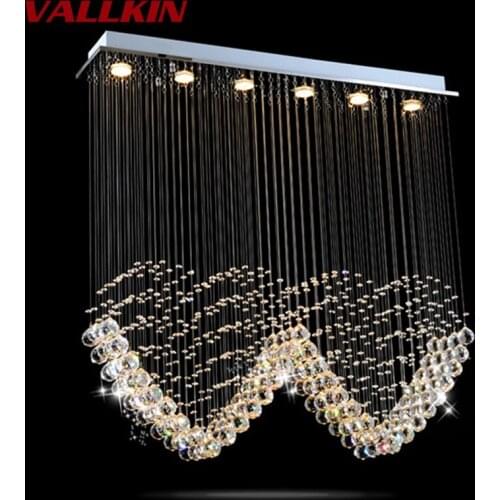 Square LED Ceiling Chandeliers Lamps Crystal Hanging Pendant Lamp Chandelier Fixtures For Villa Mall Dining Room Living room