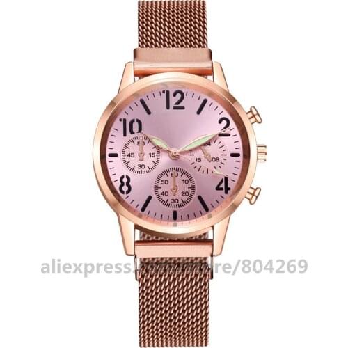 Wholesale Hot Elegant Lady Magnetic Band Wristwatch Fashion Women Girl Dress Watch sb20092202