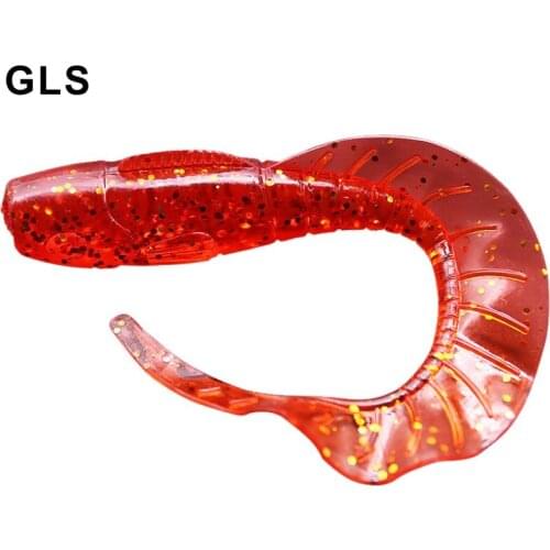 GLS brand hot sale roll tail road soft bait soft bug roll tail 8CM / 11g luminous bionic fake bait fishing bait