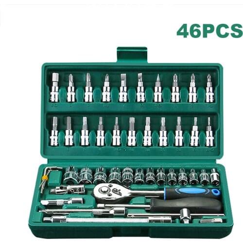 Hand Tool Set Socket Wrenchs Multifunction Car Repair Tool Set Socket Tools Ratchet Wrench Set Chrome Steel Spanner Set Tools