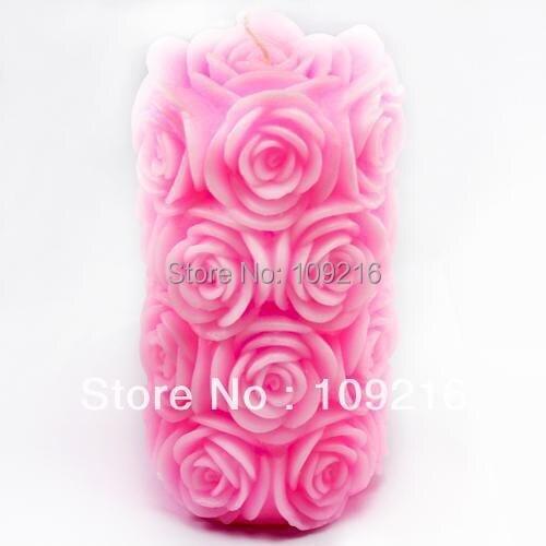 Wholesale!!! New Style 3D High Cylindrical Rose (LZ0089) Silicone Handmade Candle/Soap Mold Crafts DIY Mold