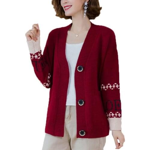 Autumn Winter Women Knit Cardigan Sweater New Fashion Elegant Short Loose Knitted Sweater Jacket Female Plus Size Wool Coat R619