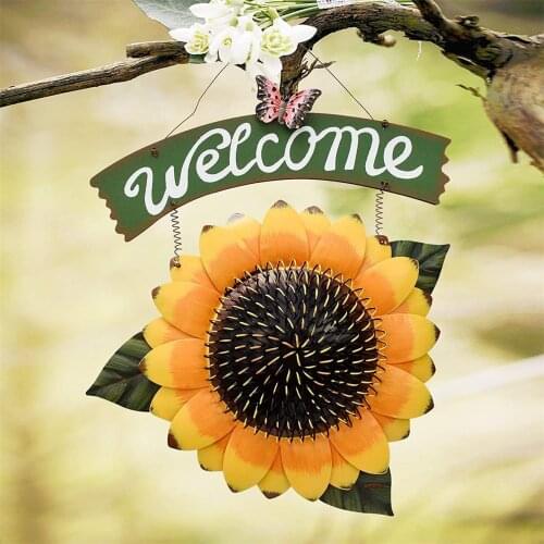 Sunflower Welcome Sign Sweet Warm Hanging Decor For Rooms Gardens Porches And Window Sills Exquisite Outdoor Decoration