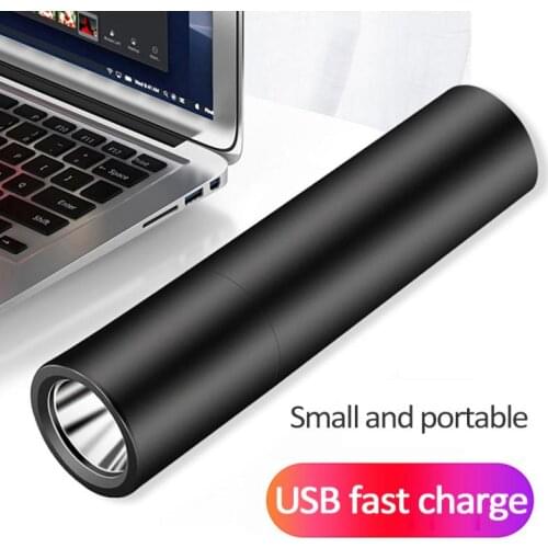 Portable LED Flashlight D02 Mini Torch Light Lamp USB Rechargeable Telescopic Zoom Led Flashlight Waterproof Emergency Lights