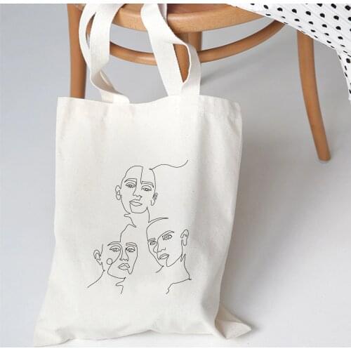 Abstract Womens Large Capacity Canvas Bags Art Print Casual Academy Harajuku Ulzzang Womens Shoulder Bag for Ladies Shopper