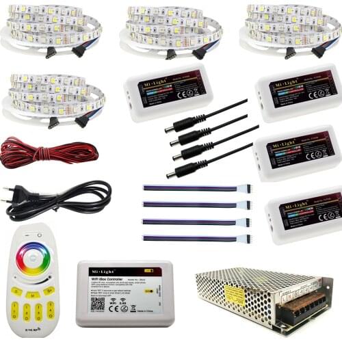5050 RGBW RGBWW RGB Mi Light WIFI LED Strip Waterproof 5M 10M 15M 20M DC 12V LED Light 60led/m With RF Remote Controller Power