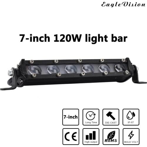 Adeeing 7inches 120W LED Work Light Bar Spot Beams 6000K Super Bright Headlight Driving fog light Daytime Running Light for cars