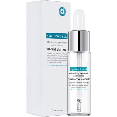 VIBRANT GLAMOUR Hyaluronic Acid Face Serum Anti-Aging Shrink Pore Whitening Moisturizing Essence Face Cream Dry Skin Care 15ml