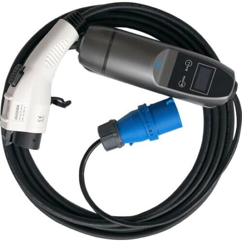 Waterproof IP65 kohns 32 amp electric vehicle charger with blue cee ev home charger