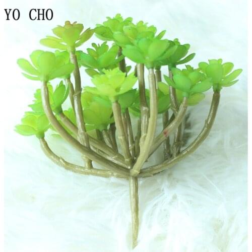 YO CHO 1PC Creative Artificial Succulent Grass Plant Green Fake Landscape Lotus Plants Flower DIY Home Garden Wedding Decoration
