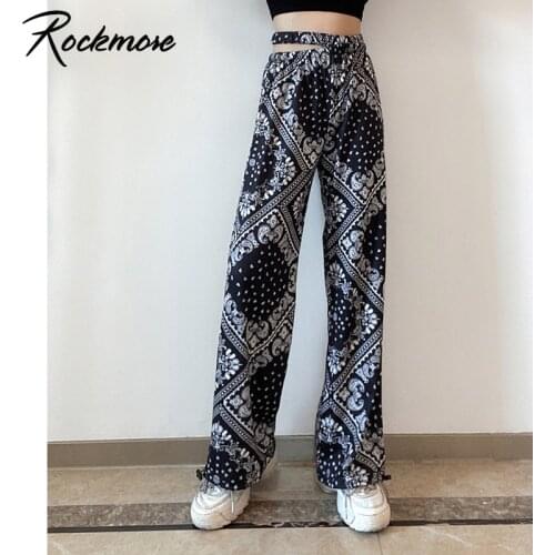 Rockmore Harajuku Joggers Wide Leg SweatPants Women Plus Size Drawstring Feet Trousers High Waist Pants Streetwear Casual Pants