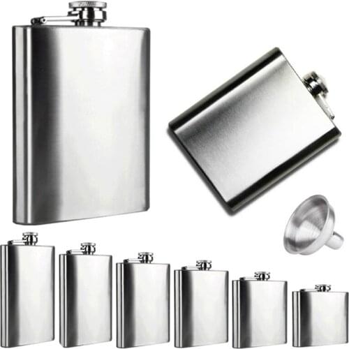 10 8 7 6 5 4oz Portable Stainless Steel Hip Flask Whiskey Flask Alcohol Bottle Russian Wine Mug Drinkware Bottle Groom Gift