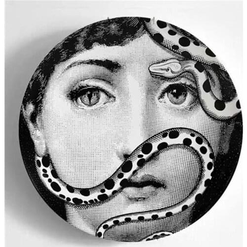 10inch Creative Lady Facail Decorative Plate Illustration Palloni Hot Air Balloon Wall Hanging Ceramic Crafts Diy Home Bar Hotel