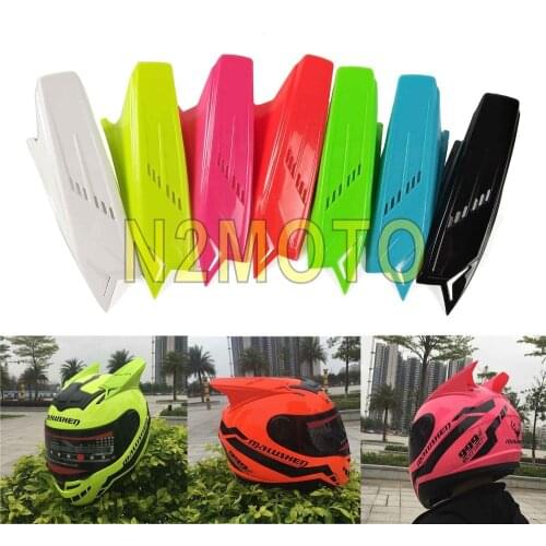 2pcs Cool Punk Motorcycle Helmet Horn Cascos Horns Black White Orange Pink Blue Green Yellow Mohawk Horn Universal