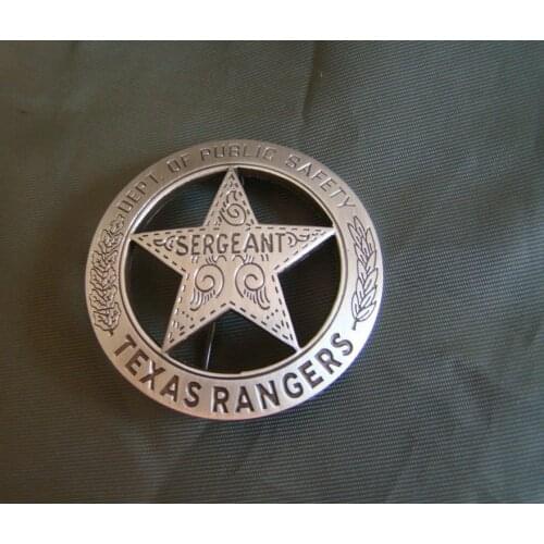 4.5cm TEXAS Rangers Company A Badge Round With Star Mexican Peso American Rangers Old West Civil War Lawman Confederate