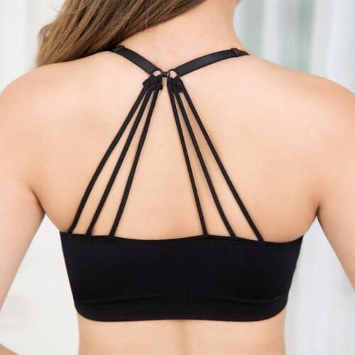 5pcs/lot New Two Wear Parachute Beautiful Back Cross Sexy Seamless Vest Chest Padded Camisole Crop Top Wholesale