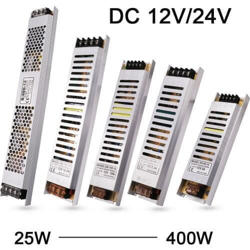 AC185-260V LED Driver Adapter to DC12V/24V Power Supply Lighting Transformer for LED Strip 25W 60W 100W 150W 200W 300W 400W